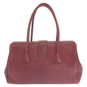 Prada Boston Purple Bordeaux Leather Red Red Wine Bag